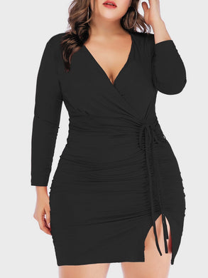 Bodycon V-Neck Mini Dress - Kingz Court