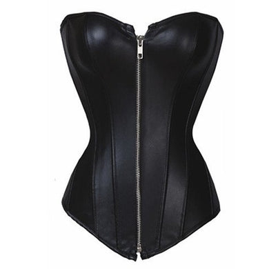 Black PU Leather Corset - Kingz Court