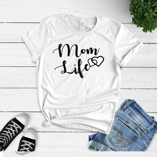 Mom Life Heart T Shirt - Kingz Court