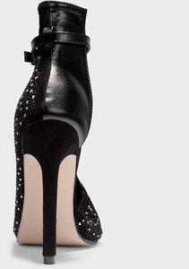 Crystal Sandals Ankle Straps Buckle High Heeled Pumps - Kingz Court