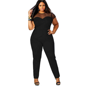 Mesh Lace Shoulder Jumpsuits - Kingz Court