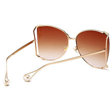 Load image into Gallery viewer, Pearl Decoration Designer Half Frame Oversized Sunglasses - Kingz Court