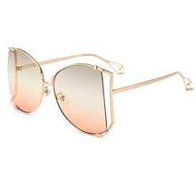 Load image into Gallery viewer, Pearl Decoration Designer Half Frame Oversized Sunglasses - Kingz Court