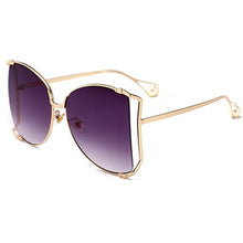 Load image into Gallery viewer, Pearl Decoration Designer Half Frame Oversized Sunglasses - Kingz Court