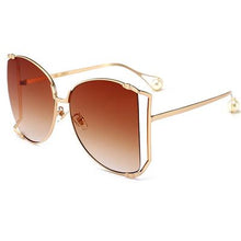 Load image into Gallery viewer, Pearl Decoration Designer Half Frame Oversized Sunglasses - Kingz Court