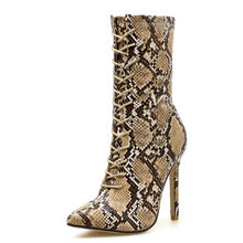 Load image into Gallery viewer, Snake Print Lace-Up Ankle Boots - Kingz Court