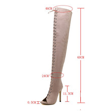 Load image into Gallery viewer, Thigh High Lace Up Over The Knee Boots - Kingz Court