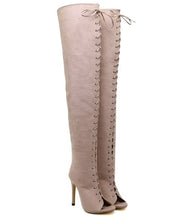Load image into Gallery viewer, Thigh High Lace Up Over The Knee Boots - Kingz Court