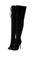 Load image into Gallery viewer, Thigh High Lace Up Over The Knee Boots - Kingz Court