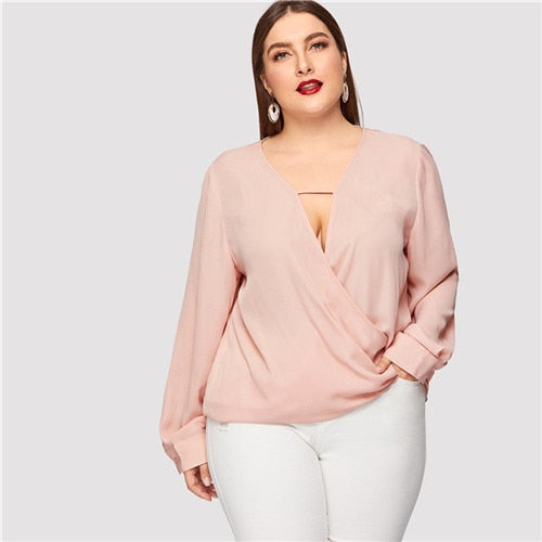 Sexy Deep V Neck Wrap Blouses - Kingz Court