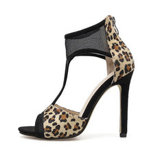 Load image into Gallery viewer, Animal Print Gladiator Peep Toe Sandals Pumps - Kingz Court