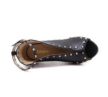 Load image into Gallery viewer, Stud Peep Toe High Heeled Booties - Kingz Court