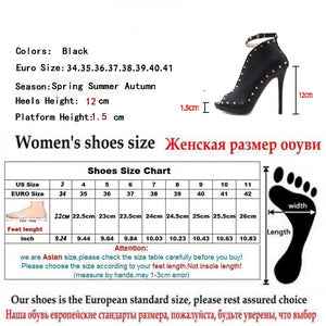 Stud Peep Toe High Heeled Booties - Kingz Court