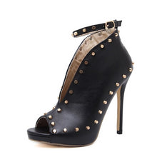 Load image into Gallery viewer, Stud Peep Toe High Heeled Booties - Kingz Court