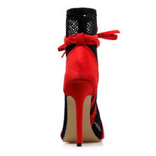 Load image into Gallery viewer, Mesh Lace Peep-toe Stiletto Sandals - Kingz Court