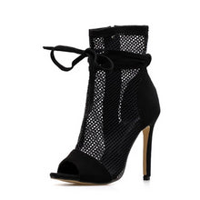 Load image into Gallery viewer, Mesh Lace Peep-toe Stiletto Sandals - Kingz Court